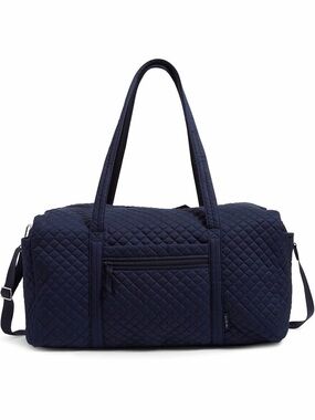 Vera Bradley Navy Travel Duffel in Recycled Cotton
